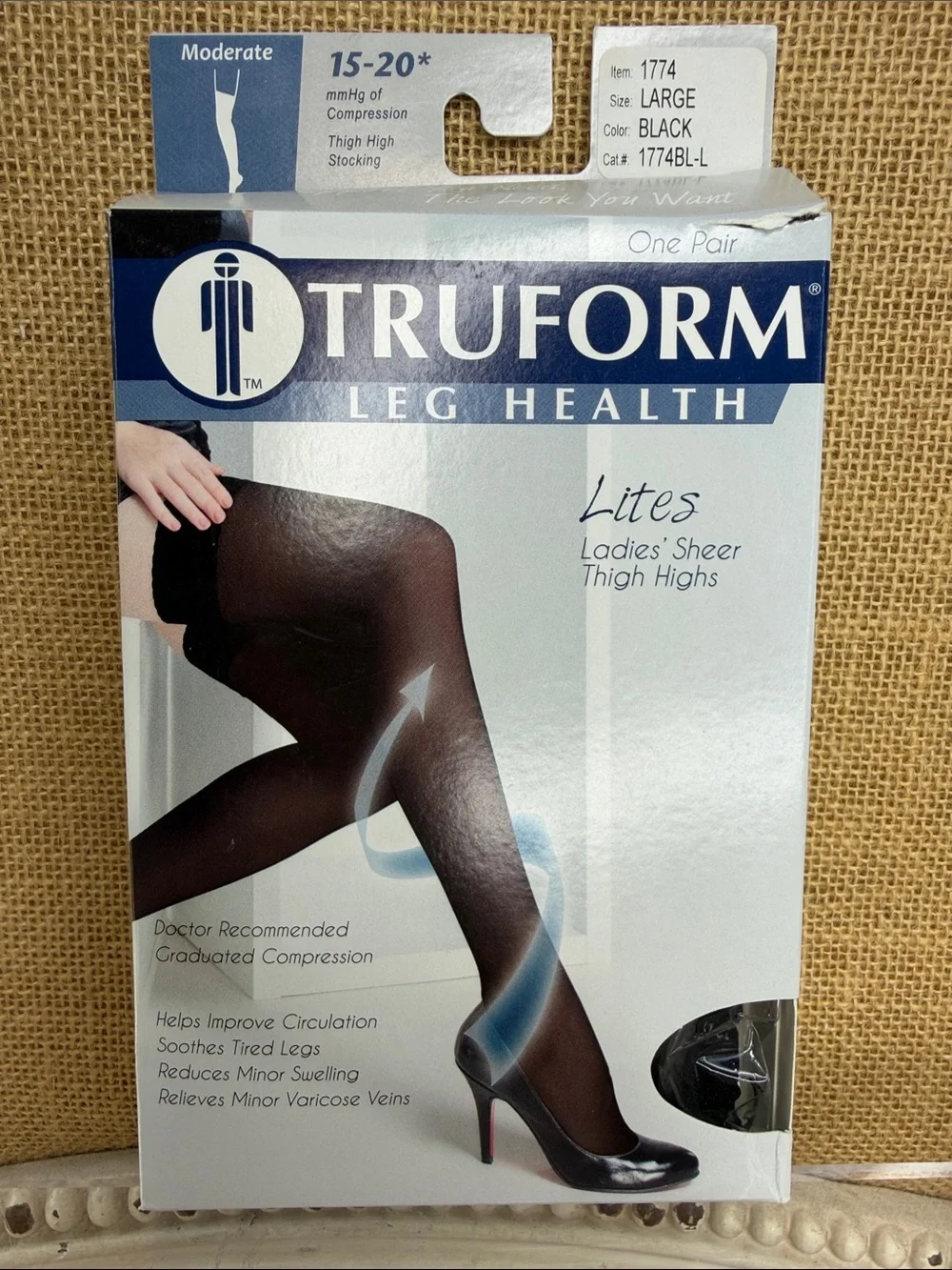 Truform Lites Ladies' Sheer Thigh Highs - Black